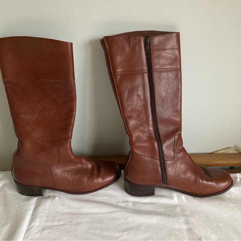 Rossi & Caruso Knee High Leather Boots Brown Size 8